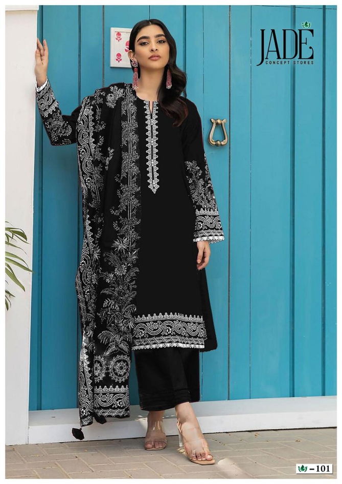 Bin Saeed Black And White By Jade Printed Lawn Cotton Pakistani Dress Material Wholesale Online
